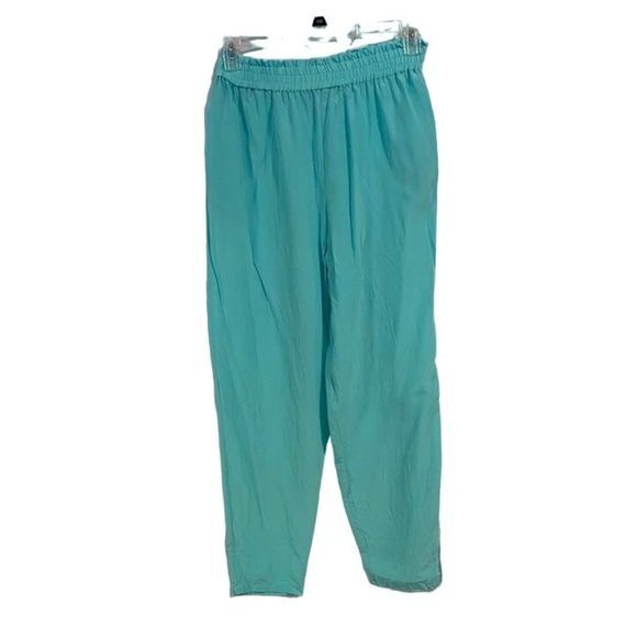 Diane Gilman Collection Blue Silk Pull-On Pants Size M‎ - Picture 1 of 7